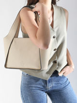 Sac Port� �paule M Foudre Cuir Etrier Beige foudre EFOD107M-vue-porte